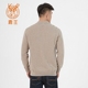 Lu Wang mới mùa thu và mùa đông áo len cashmere tinh khiết nam áo thun cổ áo kẻ sọc thời trang giản dị quần áo nam 110123245 - Áo len Cashmere áo thể thao Áo len Cashmere