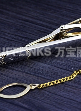 万宝丽新款正品优质戴仿生领带夹