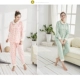Mùa thu và mùa đông không khí cotton Phong cách Mỹ quần áo trẻ em cho con bú phù hợp với ve áo trắng phụ nữ mang thai đồ ngủ nhà dịch vụ hai mảnh - Giải trí mặc / Mum mặc váy bầu mùa đông Giải trí mặc / Mum mặc
