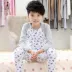 Bộ đồ lót thiếu niên cotton cho bé trai bộ đồ mỏng bé trai lớn 12 bộ quần áo mùa thu 15 tuổi áo len cotton ấm áp - Quần áo lót