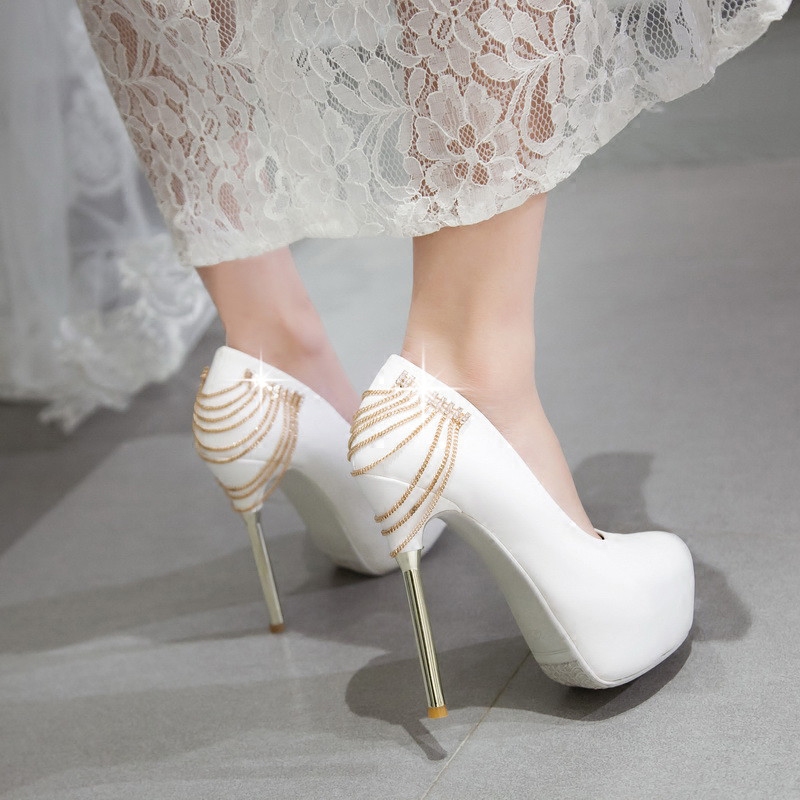 red and white wedding shoes