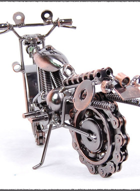 摩托车模型摆件美术铁丝服装店