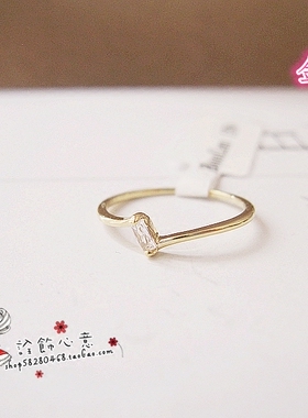 镶嵌长方形指环细款百搭超仙尾戒