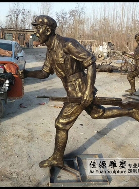 八路军雕塑红色仿铜