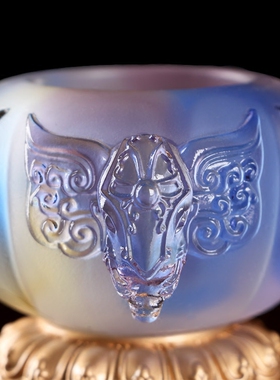 吉祥如意四象琉璃供水杯圣水杯