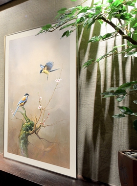吉祥花鸟玄关装饰画客厅卧室中式