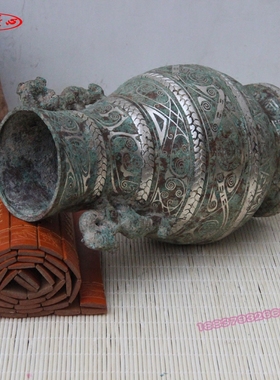 客厅摆件莲鹤方壶仿古青铜器