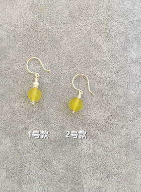 手工8mm天然橄榄石999女黄色足银