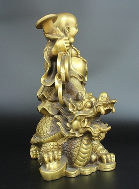 黄铜弥勒佛招财龙龟家居装饰