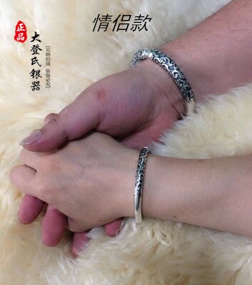 999纯银金箍棒手镯男士手工开口定海神针大圣归来银手镯男女同款 - 图2