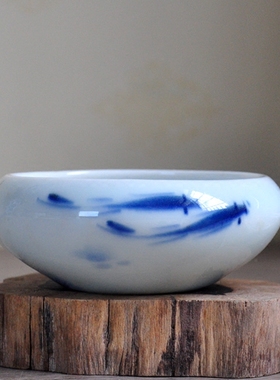 陶瓷手绘小笔洗味碟荷韵烟灰缸