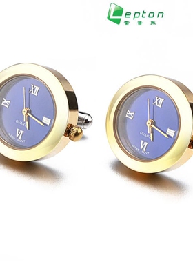 袖扣石英表走时衬衫cufflinks