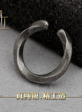 纯银古风嘻哈潮男无洞耳环