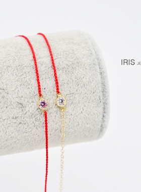 单钻幸运本命年红绳手链