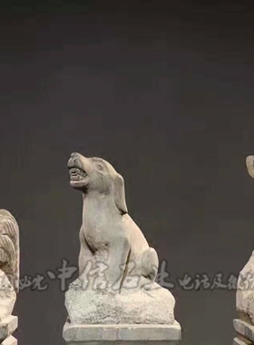 复古十二生肖石柱做旧拴马桩定制