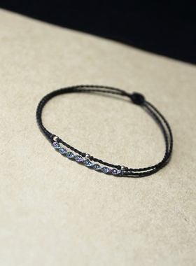 红子14K包金纯银珠手绳极细单