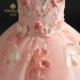 Váy bé gái công chúa váy hoa cổ tích hồng fluffy nhỏ chủ nhà mẫu váy catwalk váy dài mùa thu - Váy trẻ em Váy trẻ em