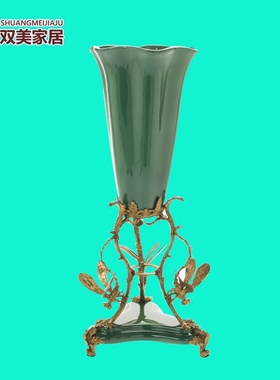 欧式风镶铜陶瓷书房乔迁新居摆件