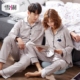 Mùa xuân tuyết và mùa thu cotton vài bộ đồ ngủ nữ dài tay mùa thu quần áo dịch vụ nhà nam mùa thu đông dày phù hợp với hai mảnh - Bộ Pajama pijama lụa Bộ Pajama