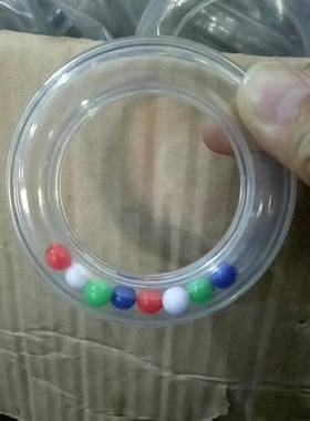 婴儿手摇铃玩具配 环铃响铃彩珠胶圈   玩具DIY制作配件无毒材料