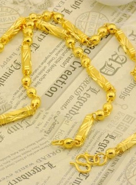 越南沙金项链男士仿真不掉色圆珠