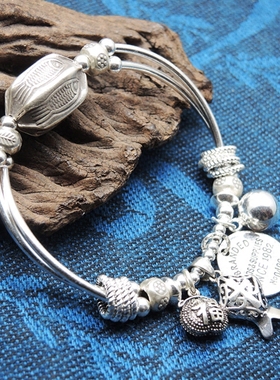 纯银复古风潮流个性闺蜜定制手饰