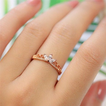 United Customized Crown Hollow Air Zircon Index Finger Ring Women's Ring Couple Jewelry Accessories Japanese and Korean Version