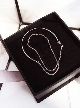 日韩风18k玫瑰金钛钢极细手镯