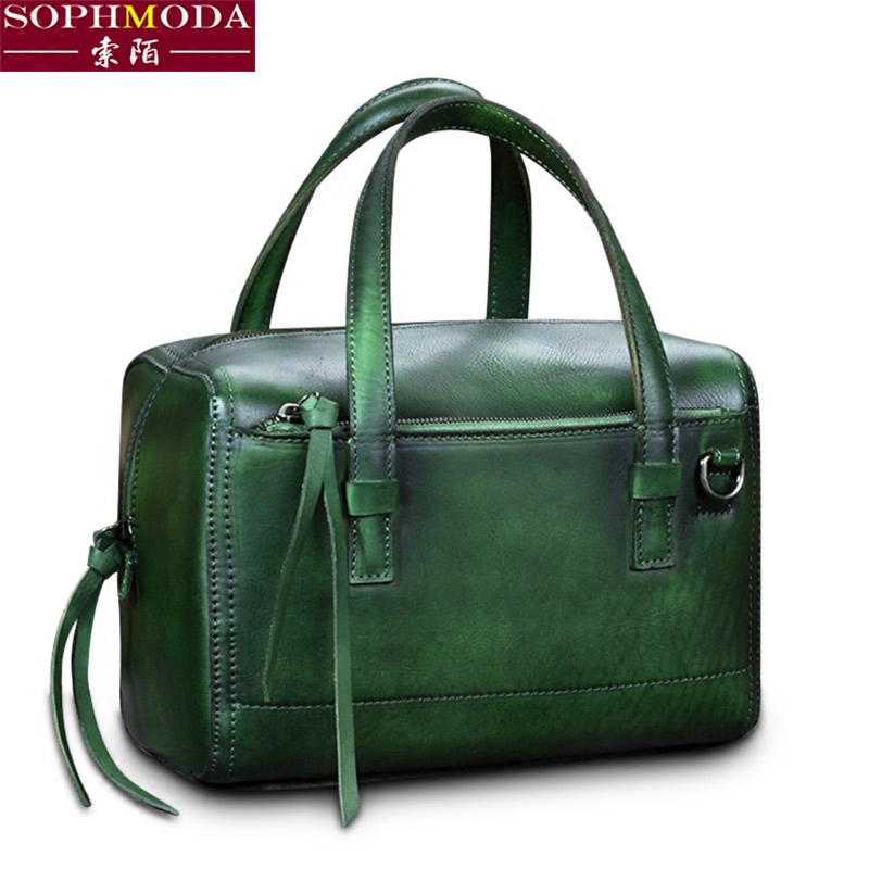 2020新款波士顿包女真皮复古包包 sophmoda女士包袋