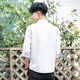 Lắng nghe gió xuân và hè Nhật Bản nhỏ tươi giản dị cổ áo sơ mi tay áo bảy điểm nam thanh niên văn học sọc ngắn tay - Áo ao so mi nam Áo