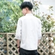 Lắng nghe gió xuân và hè Nhật Bản nhỏ tươi giản dị cổ áo sơ mi tay áo bảy điểm nam thanh niên văn học sọc ngắn tay - Áo sơ mi nam Áo