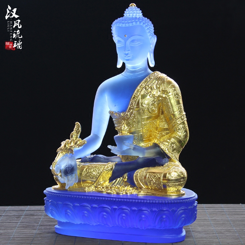 8寸琉璃药师七佛七种手势不同颜色药师法像药师琉璃光如来坛城