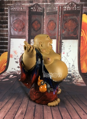 陶瓷石湾公仔摆件会所招财弥勒佛