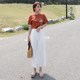 New summer linen women's nine-point high waist loose wide-leg pants, versatile slim straight-tube cotton and linen casual pants trendy