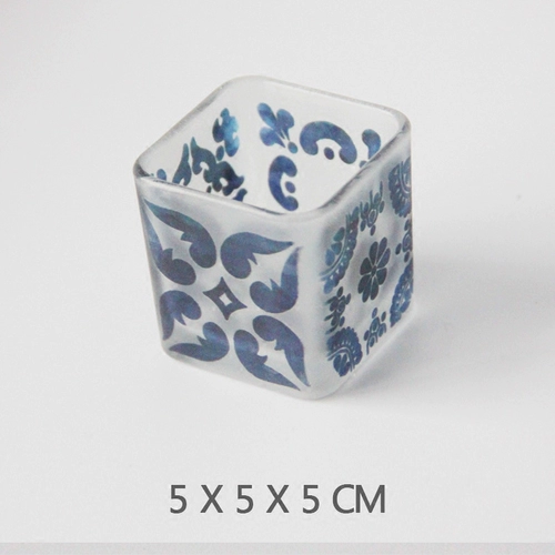 Jianmei 6cm Color Printed Square Glass Свеча таблет