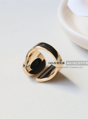【亦许家】other/其他个性cos风格简约仿宝金色开口戒指