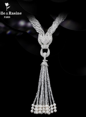 eternelle法国欧美风豹纹毛衣链