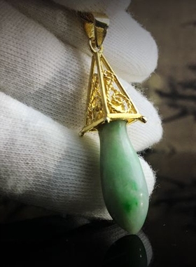 民族风配饰花丝镶嵌翡翠复古项坠