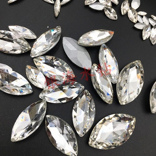 尖底马眼玻璃钻白色透明色玻璃钻手表眼镜diy补钻美甲贴钻散颗钻 - 图0