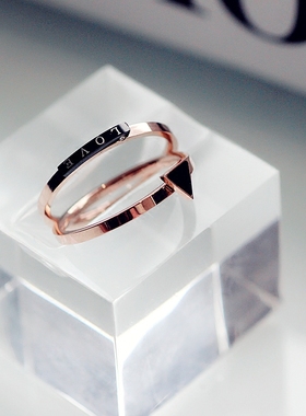 三角形二合一戒指女学生极细关节