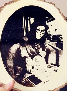 特别个性朋友树桩人像版画木雕