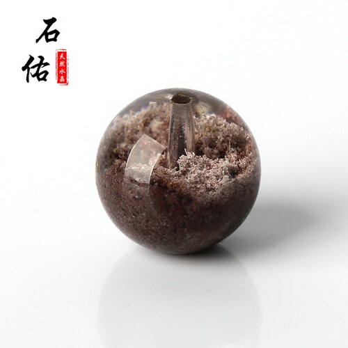 收藏级天然红幽灵聚宝盆单珠无孔圆珠diy招财水晶散珠多宝手链 - 图1