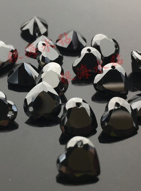 单孔爱心黑色浅粉尖底6mm8mm锆石