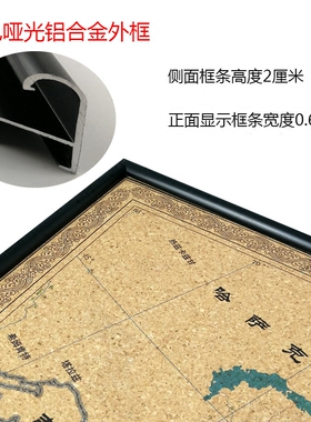 复古风世界地图中文版足迹照片墙