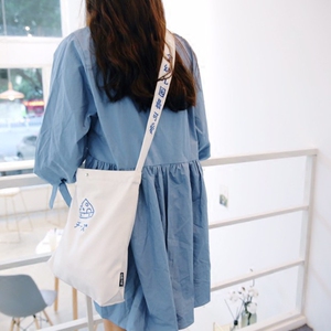 ins宽带斜挎包帆布包