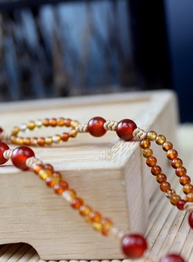 天然其他男女红玛瑙项链吊坠平安