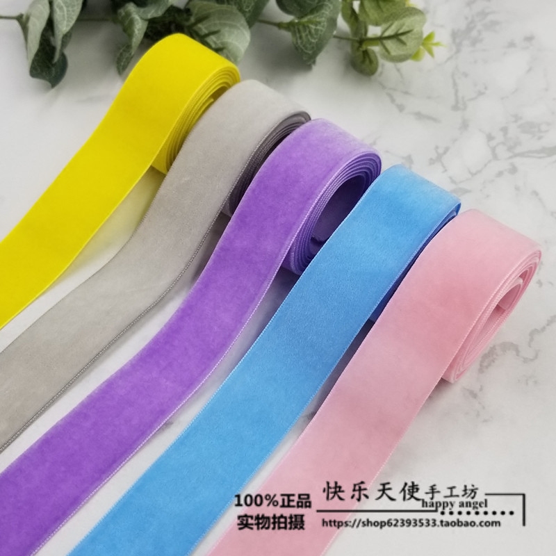 25/9MM韩国绒带天鹅绒织带手工diy蝴蝶结发饰头饰颈圈R076 - 图0