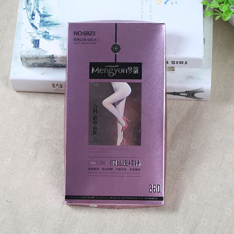 正品梦韵6823春秋26D缎面钢丝袜防勾丝天鹅绒加档加大连裤袜丝袜 - 图0