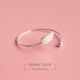 [South Lane] 925 sterling bạc lông bạc bóng đeo tay văn học đơn giản mở vòng đeo tay điều chỉnh vòng đeo tay quà tặng nữ - Vòng đeo tay Cuff Vòng đeo tay Cuff