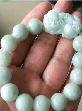 翡翠男女款A货招财玉石貔貅手链